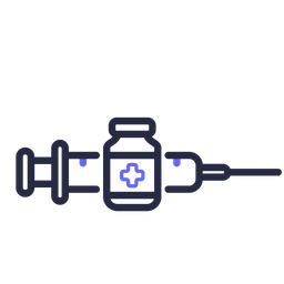 Vaccine Syringe and Bottle  Icon