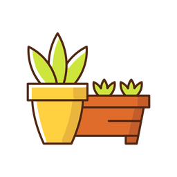 Flower pots and flower beds  Icon