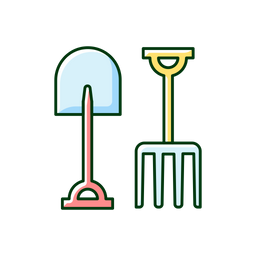 Garden fork and spade  Icon