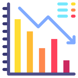 Gráfico de diminuição  Ícone