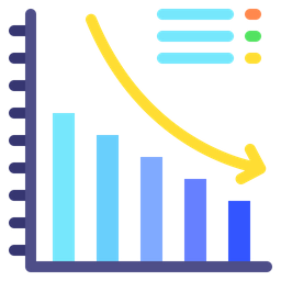 Gráfico de diminuição  Ícone