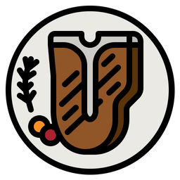 Gegrilltes Fleisch  Symbol