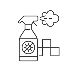 Regelmäßig desinfizierte Kabine  Symbol