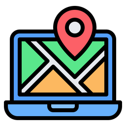 Laptop Map  Icon