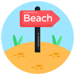 Beach Signpost  Icon