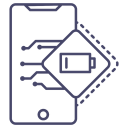 Schwacher Akku des Mobiltelefons  Symbol