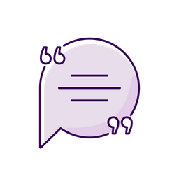 Chat Bubble With Quotation Marks Purple  Icon