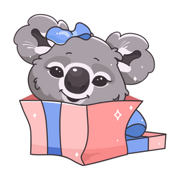 Koala In Gift Box  Icon