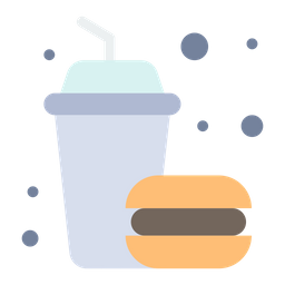 Burger und Getränk  Symbol