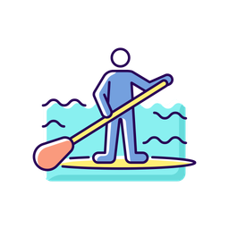 Paddle Board Surfing  Icon