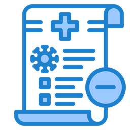 Relatório negativo sobre coronavírus  Ícone