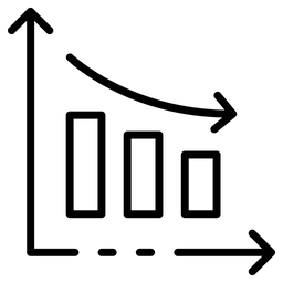 Abnehmendes Diagramm  Symbol