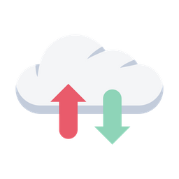 Download de upload de servidor em nuvem  Ícone