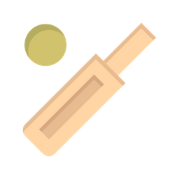 Cricketball und Schläger  Symbol