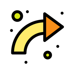 Curved Right Arrow  Icon