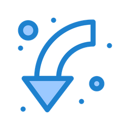 Curved Down Arrow  Icon