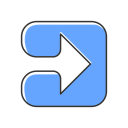 Blue arrow in square  Icon