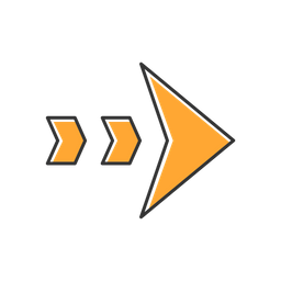 Dashed orange arrow  Icon