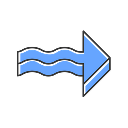 Blue 3d wavy arrow  Icon