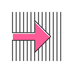 Pink arrow on striped backdrop  Icon