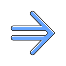 Double-lined blue arrow  Icon