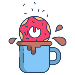 Donut Dipping In Chocolate  Icon