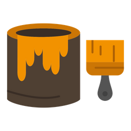 Color Bucket And Brush  Icon