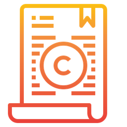 Certificado de derechos de autor  Icono