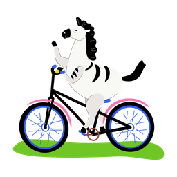 Cute Zebra Cycling  Icon