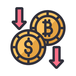 Diminuição do dólar bitcoin  Ícone