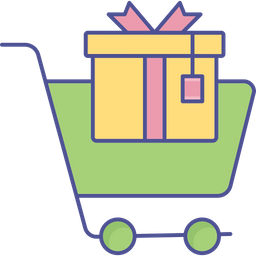 Gift shopping cart  Icon