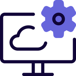 Computer Cloud Setting  Icon