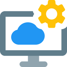 Computer Cloud Setting  Icon