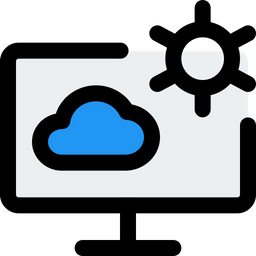 Computer Cloud Setting  Icon