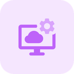 Computer Cloud Setting  Icon