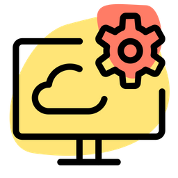 Computer Cloud Setting  Icon