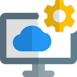 Computer Cloud Setting  Icon