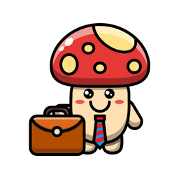 Cute mushroom as a businessman  Icon