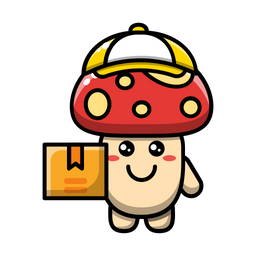 Cute mushroom as a courier  Icon