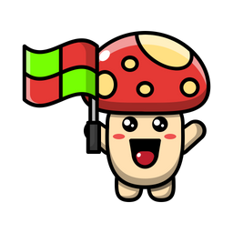 Cute mushroom as line judge  Icon