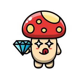 Cute mushroom get a diamond  Icon