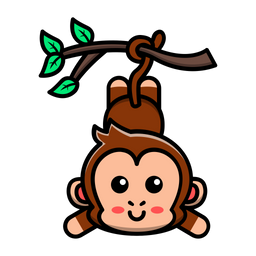 Cute Monkey Hanging On Tree  Icon