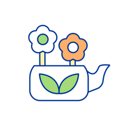 Flowers in teapot  Icon