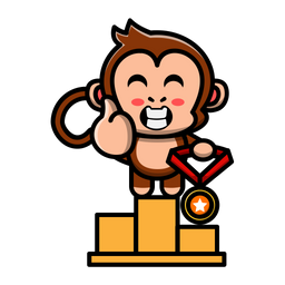 Cute monkey get medal  Icon