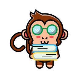 Cute monkey holding book  Icon