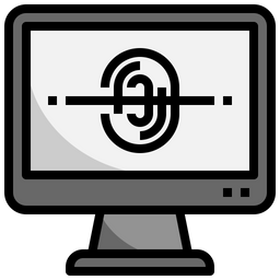 Digitalização de impressão digital de computador  Ícone