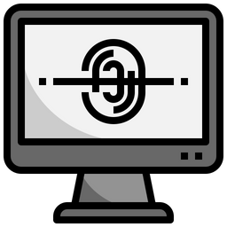 Computer Fingerprint Scan  Icon