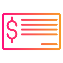 Bank Check  Icon