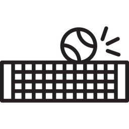 Tennisball trifft das Netz  Symbol