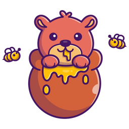 Bear In Honey Pot  Icon